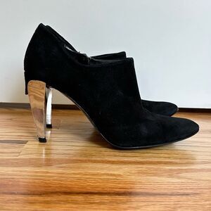 Zara Silver Heel Suede Booties